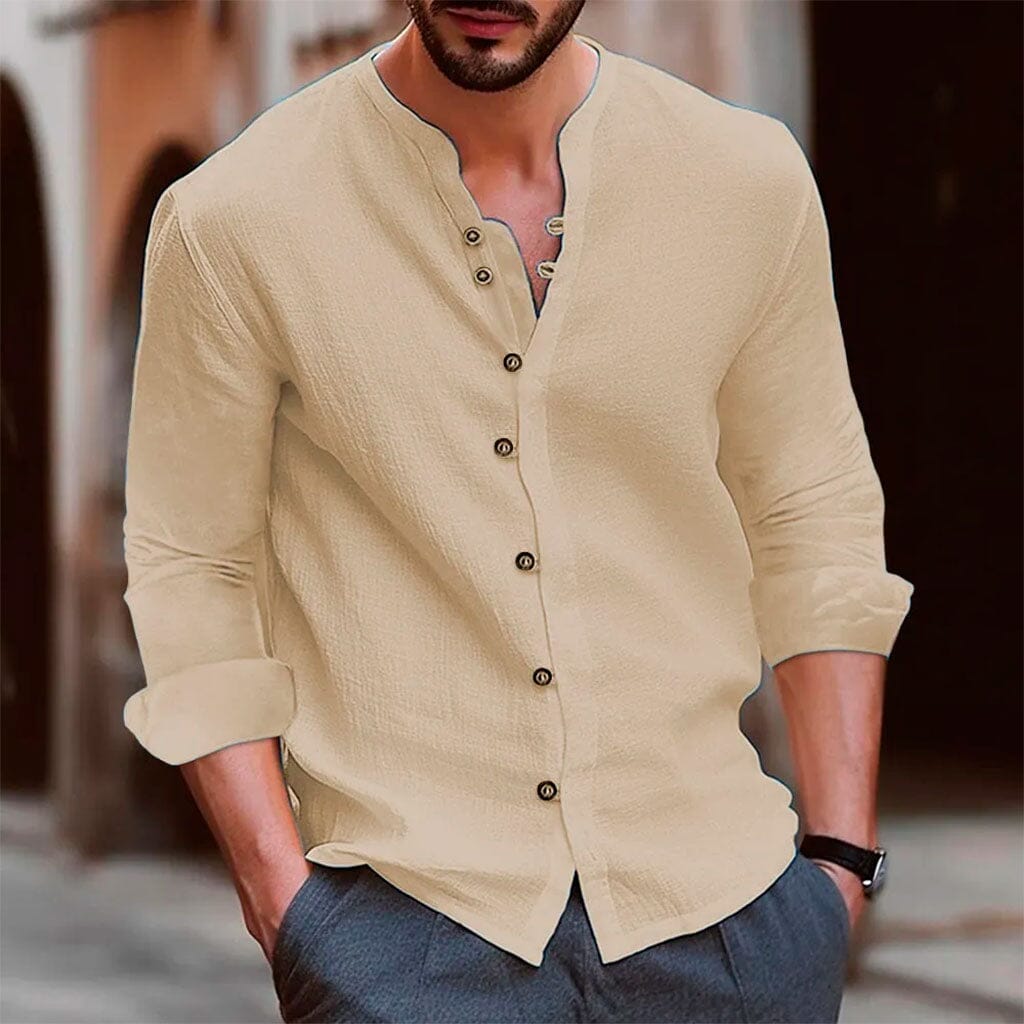 Camisa de Linho Masculina Gola Careca Breeze