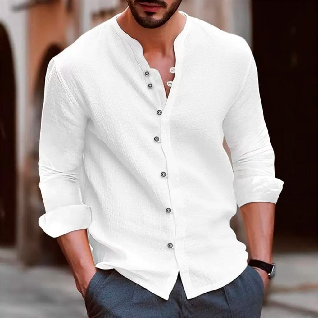 Camisa de Linho Masculina Gola Careca Breeze