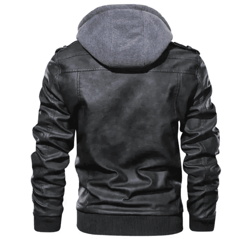 Jaqueta de Couro Masculina com Capuz Removivel - Sapazzo